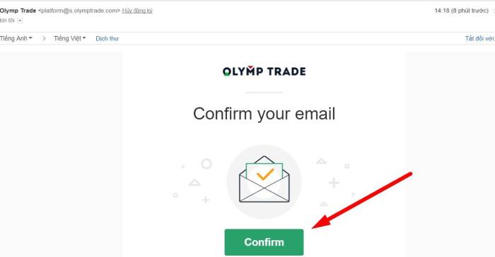 đăng ký tài khoản tại Olymp Trade